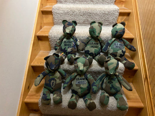 Memory Teddy Bears made from Army uniforms