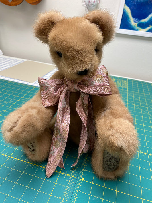 New Recycled Mink Teddy Bear made from Mink Stole.