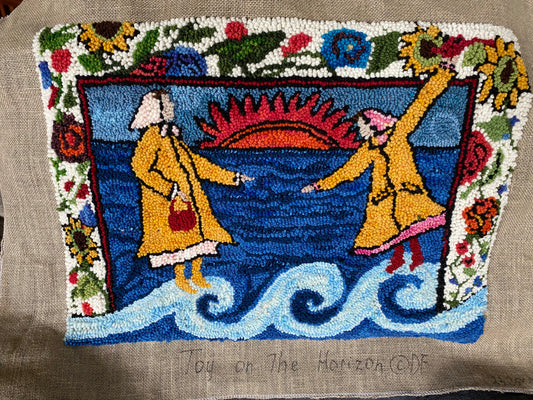 Joy on the Horizon Wool Hooked Rug