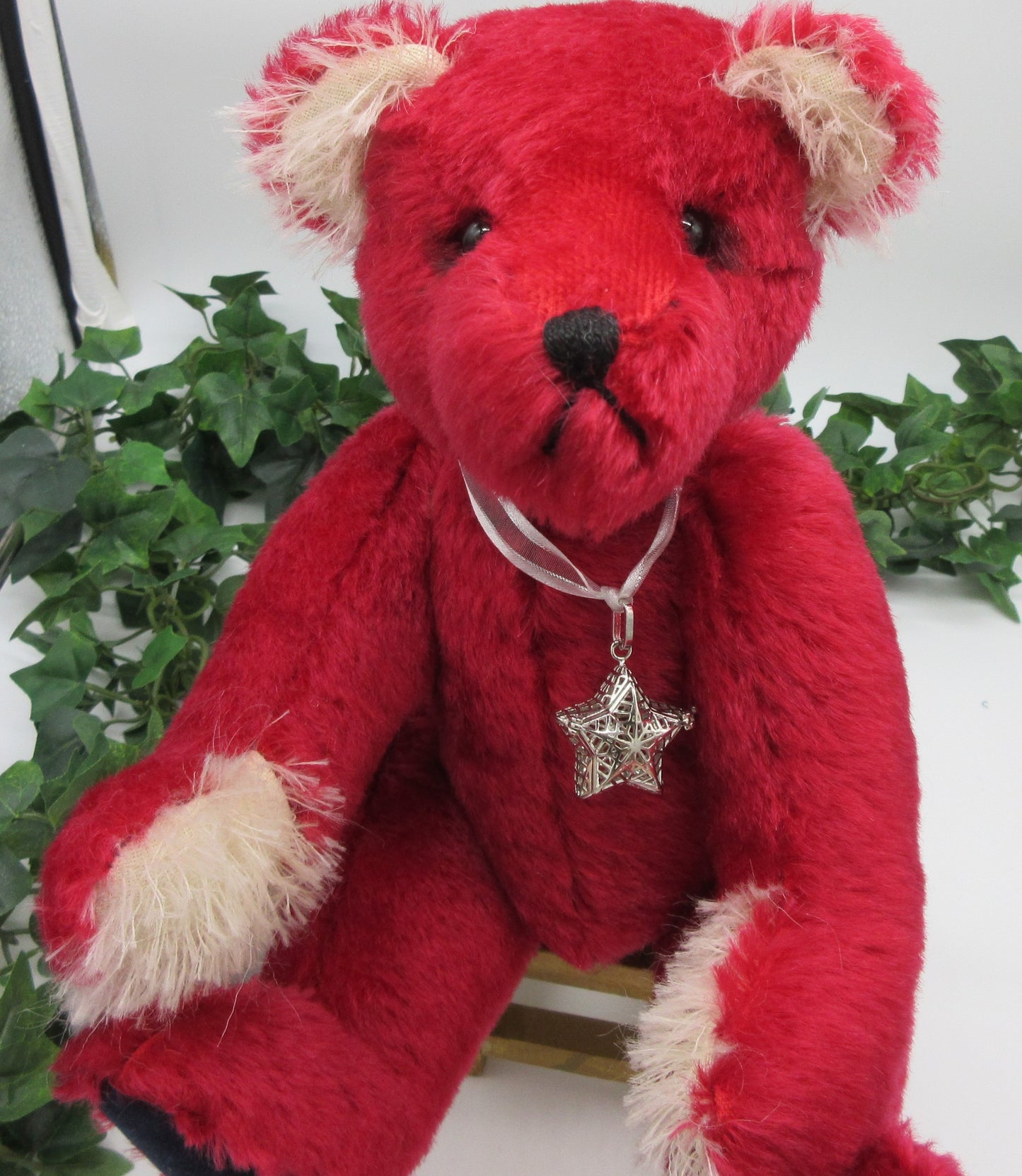 Red Jointed Mohair Teddy Bear