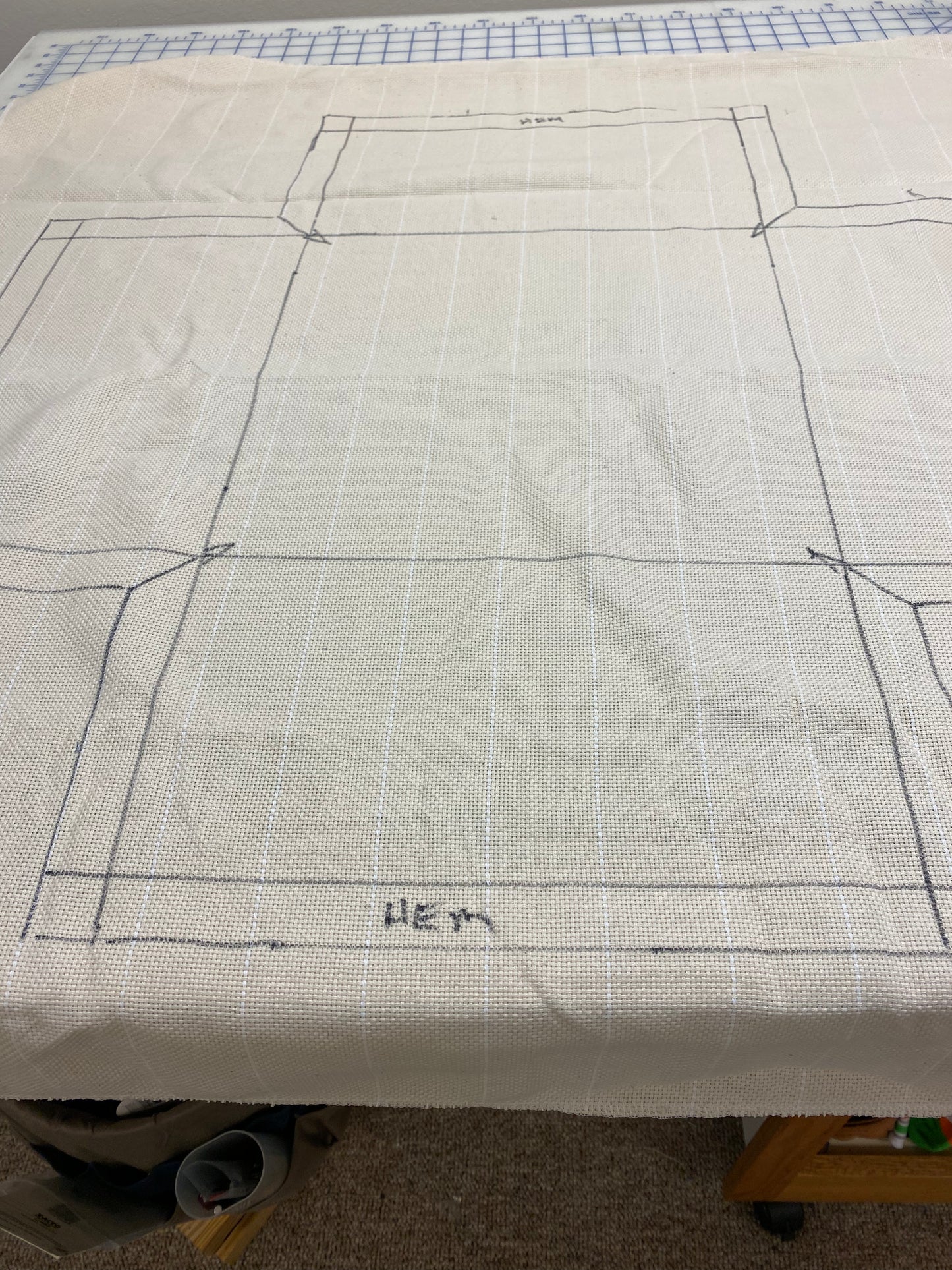 2 Stool pattern drawn on monks cloth