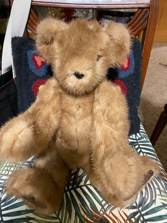 October Recycled Mink Teddy Bear