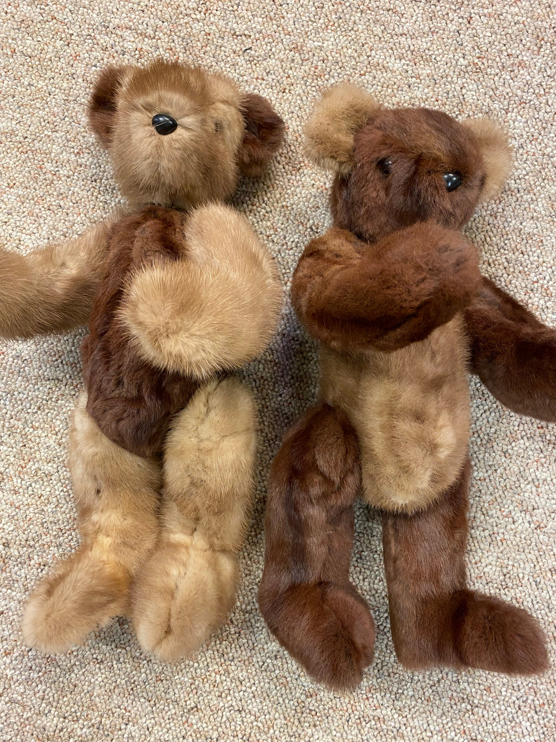 November Mink Teddy Bears made from 2 recycled mink capes