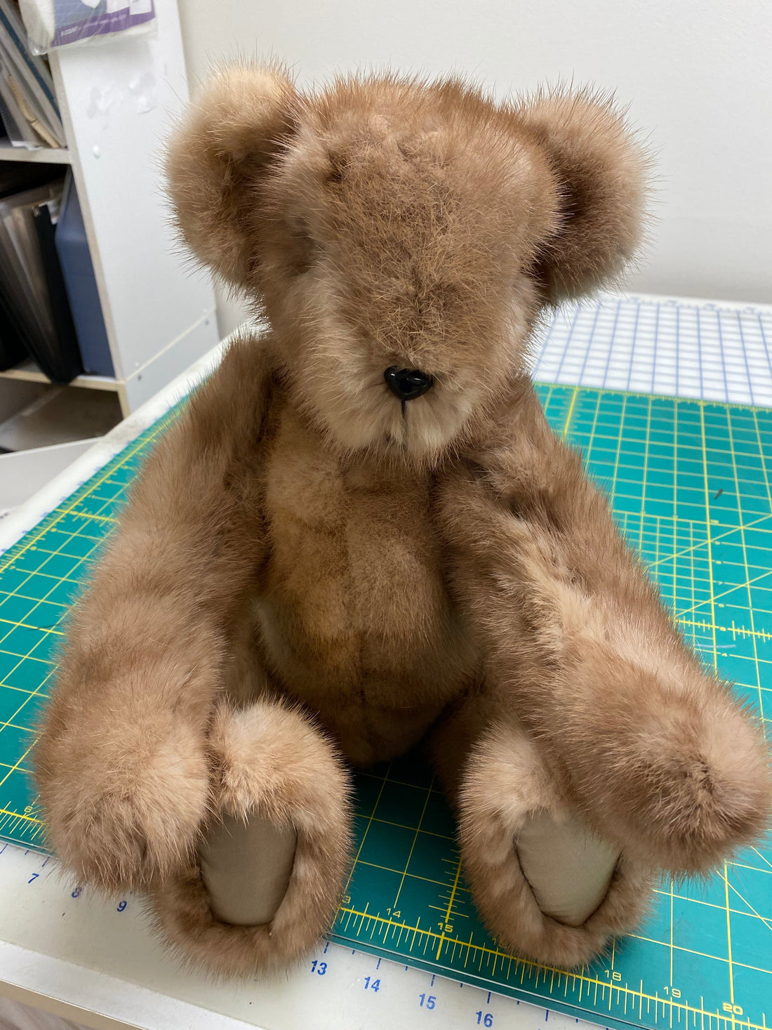 March Memory Teddy Bear made from a mink coat