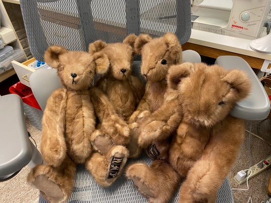 July 2026 4 more recycled mink teddy bears!