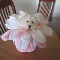 Pincushion Mohair flower teddy bear