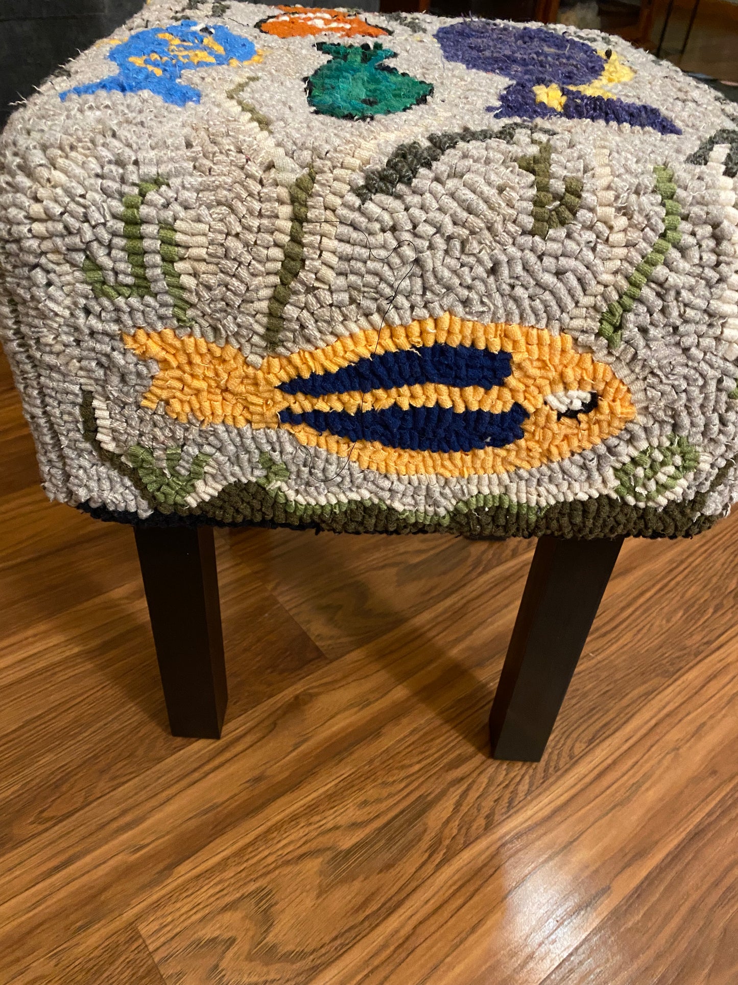 Fish Theme Rug Hooking Stool for sale