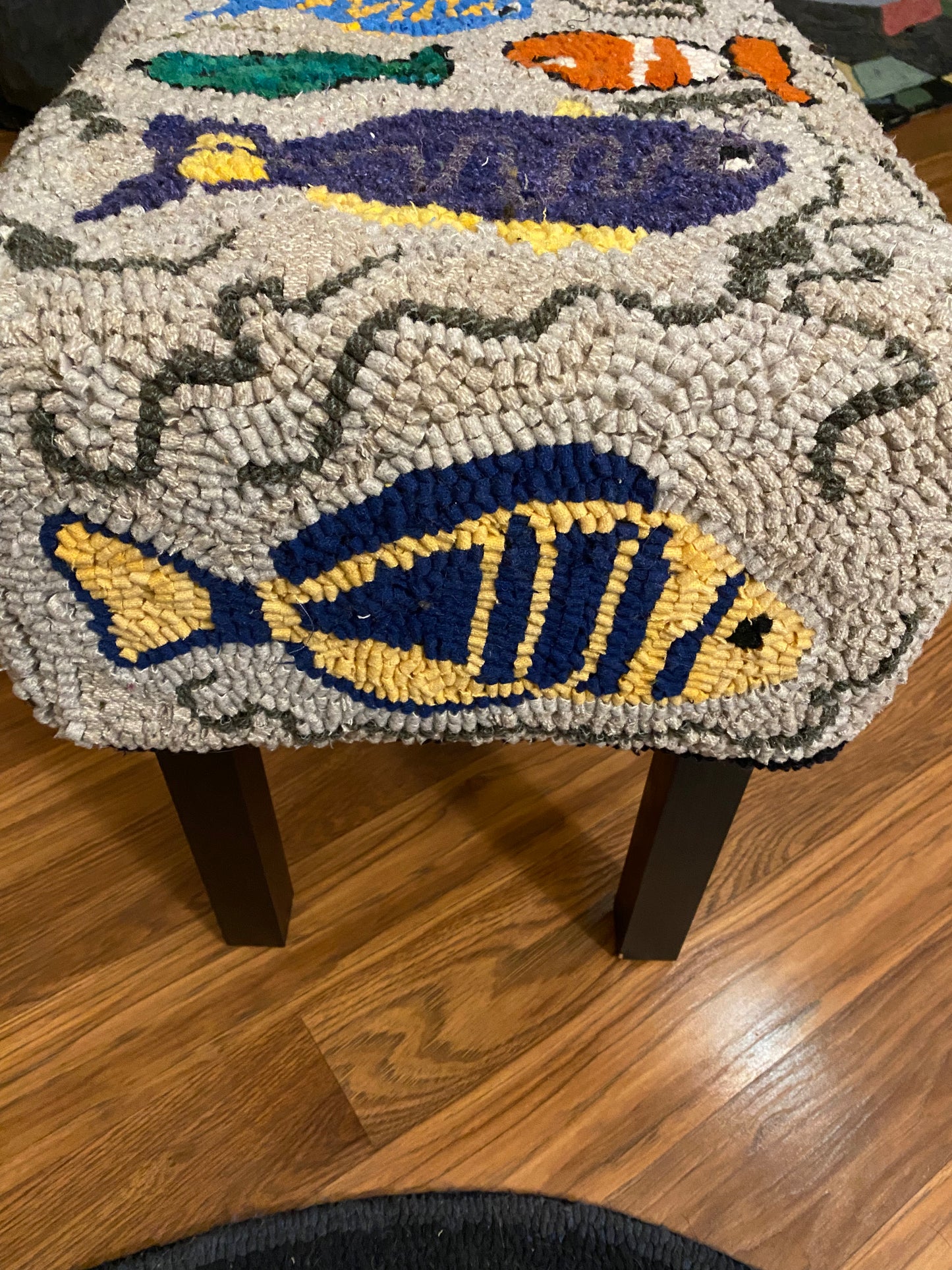 Fish Theme Rug Hooking Stool for sale