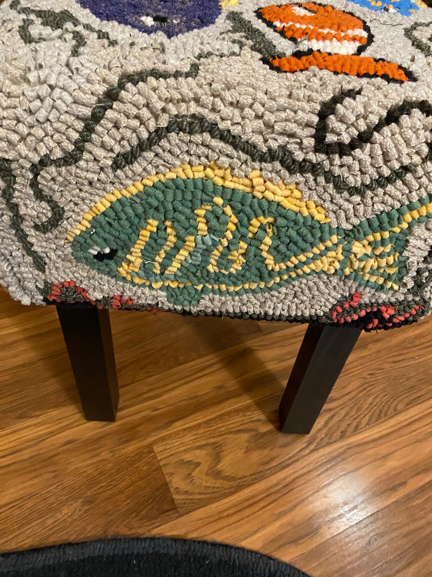 Fish Theme Rug Hooking Stool for sale
